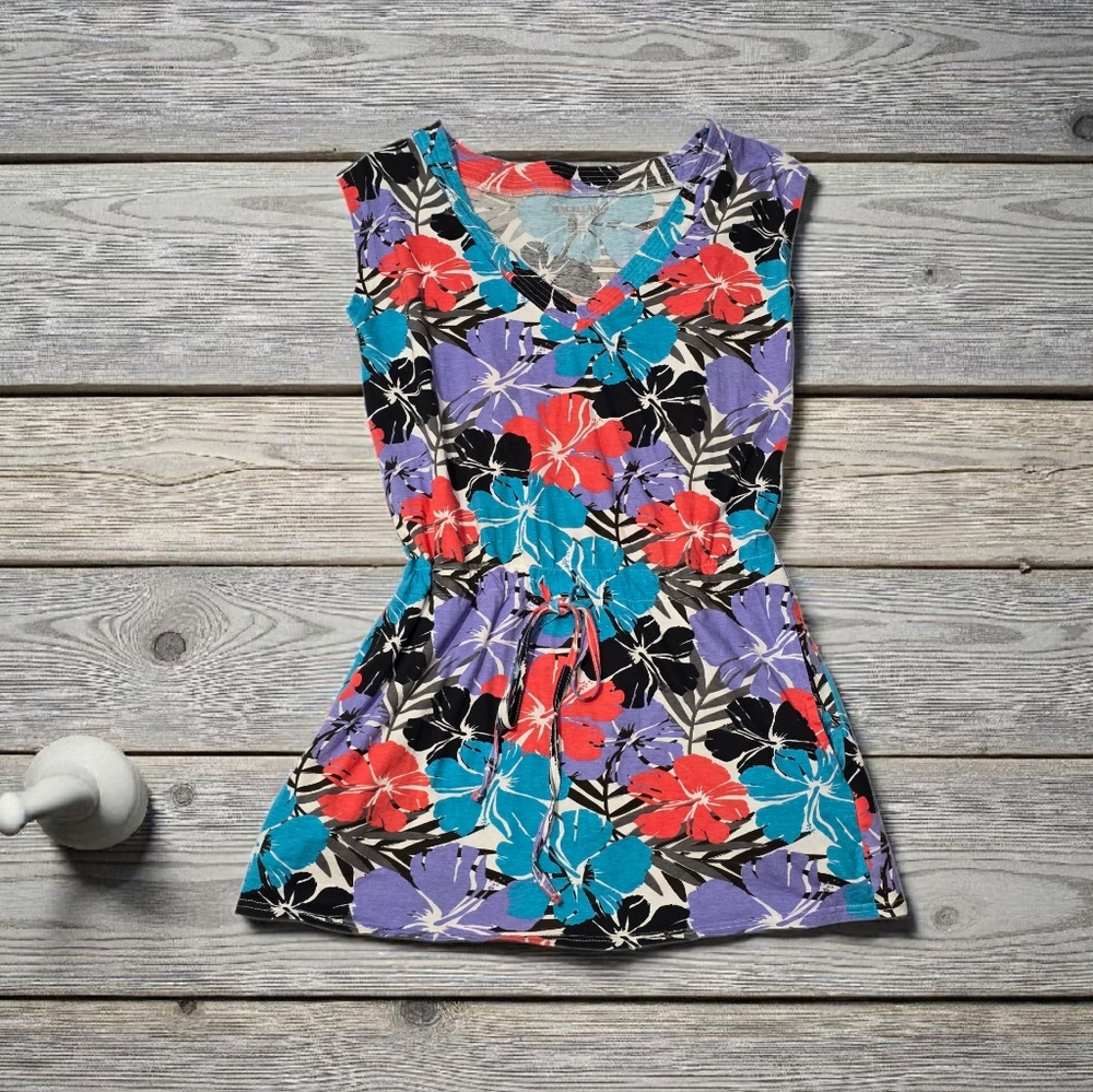 Magellan Sportswear Colorful Sleeveless Floral Dress Size S- A25